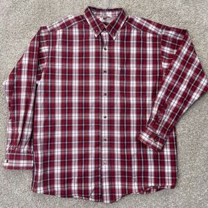 Ariat Shirt Mens L Pro Series Red Plaid Button-Down Long Sleeve EUC